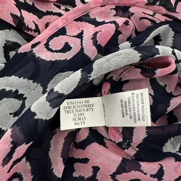 Banana Republic Milly Collection Size 04/13‎ Geometric Navy Multi Tunic Blouse - Picture 4 of 5